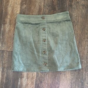 Cynthia Rowley Green Button-Front Kids Skirt